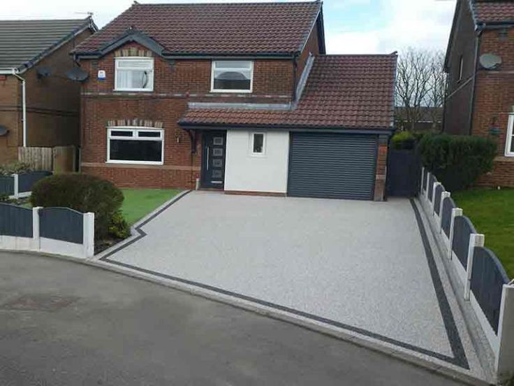 Resin driveway with a contrasting dark border